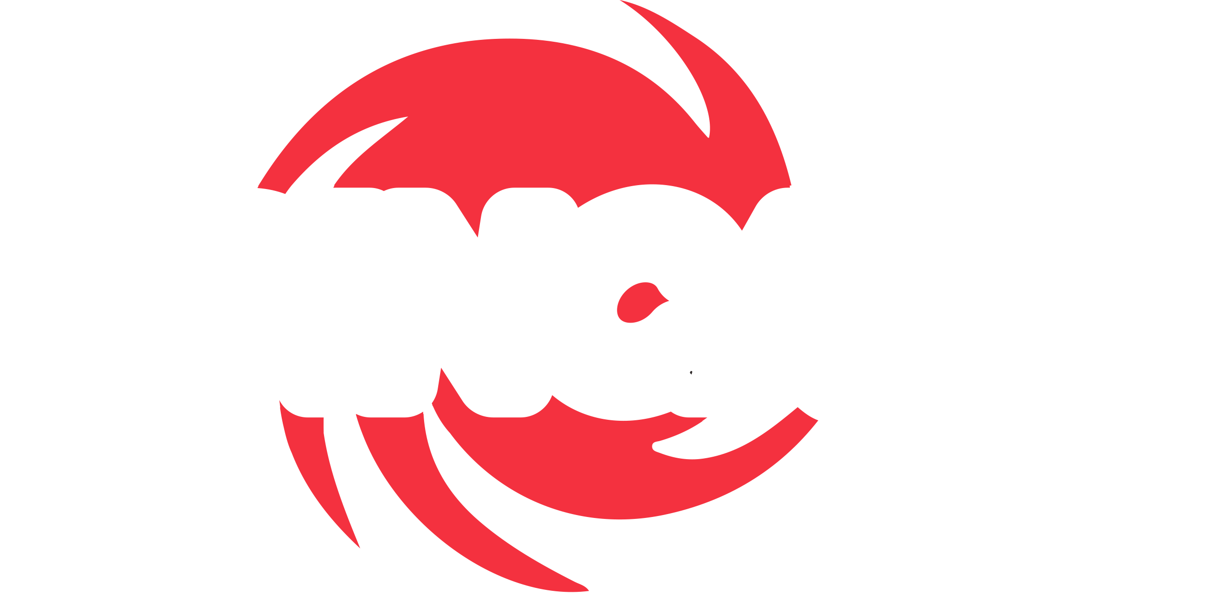 Spincast logo, red and white